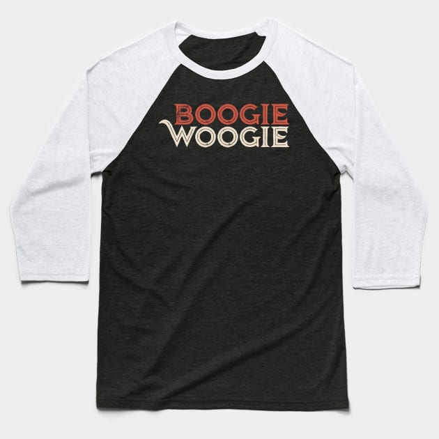 Boogie Woogie Retro Design Baseball T-Shirt by echopark12